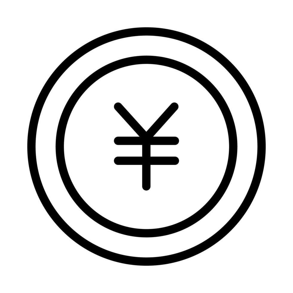 ícone de linha de moedas de ienes isolado no fundo branco vetor