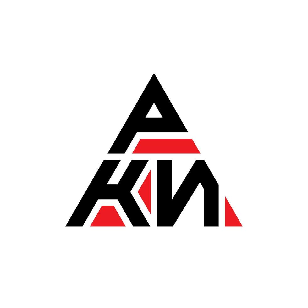 design de logotipo de letra de triângulo pkn com forma de triângulo. monograma de design de logotipo de triângulo pkn. modelo de logotipo de vetor de triângulo pkn com cor vermelha. logotipo triangular pkn logotipo simples, elegante e luxuoso.