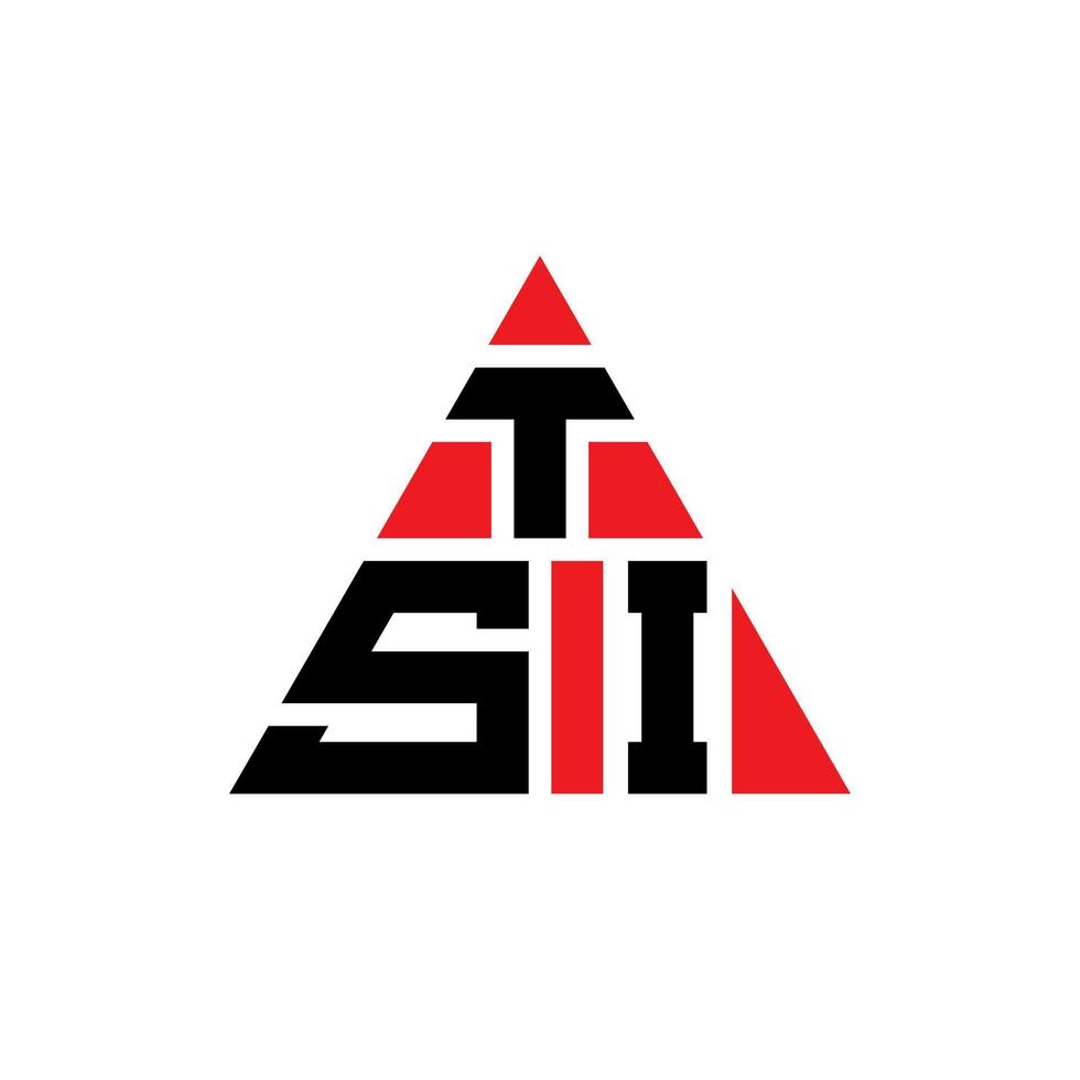 design de logotipo de letra de triângulo tsi com forma de triângulo. monograma de design de logotipo de triângulo tsi. modelo de logotipo de vetor triângulo tsi com cor vermelha. logotipo triangular tsi logotipo simples, elegante e luxuoso.