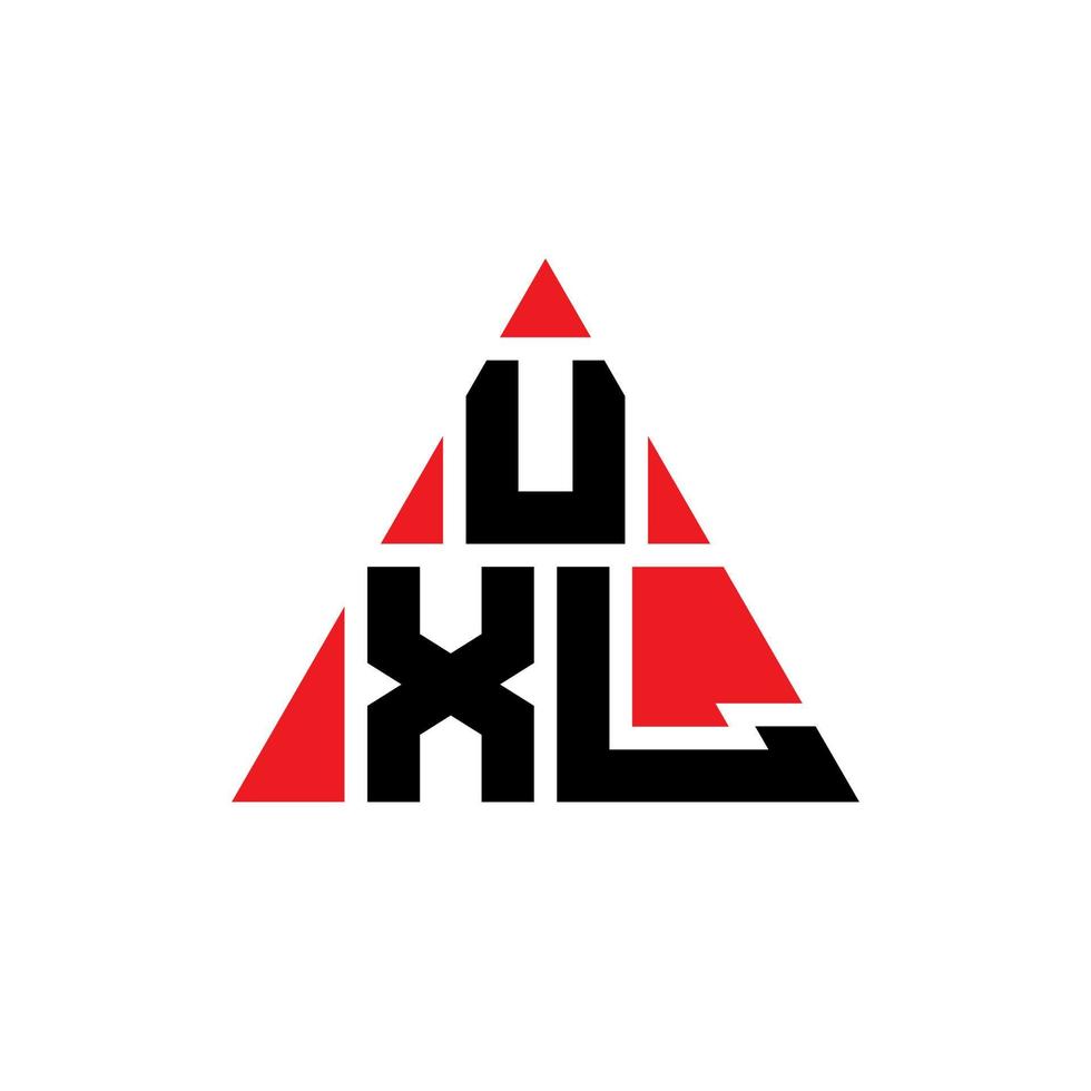 design de logotipo de letra de triângulo uxl com forma de triângulo. monograma de design de logotipo de triângulo uxl. modelo de logotipo de vetor de triângulo uxl com cor vermelha. uxl logotipo triangular logotipo simples, elegante e luxuoso.