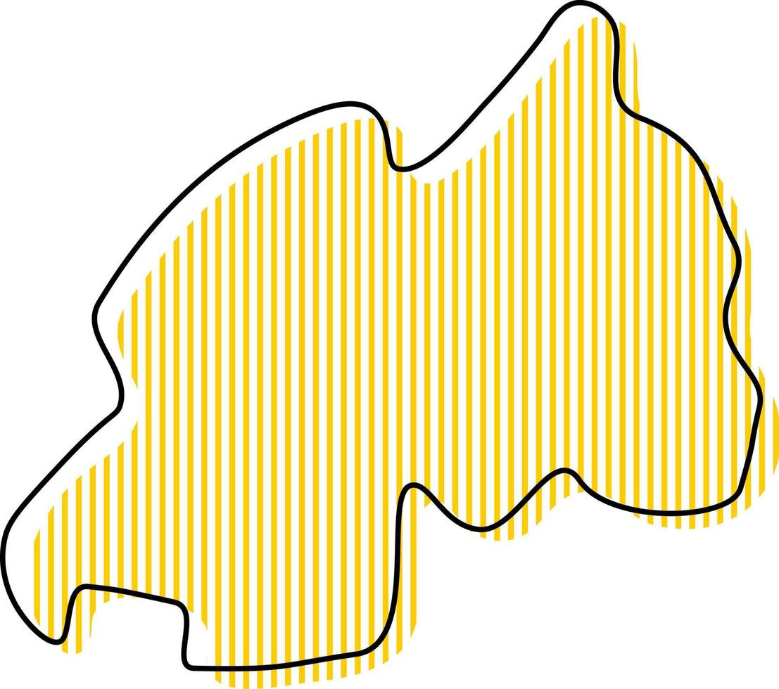 mapa de contorno simples estilizado do ícone de Ruanda. vetor