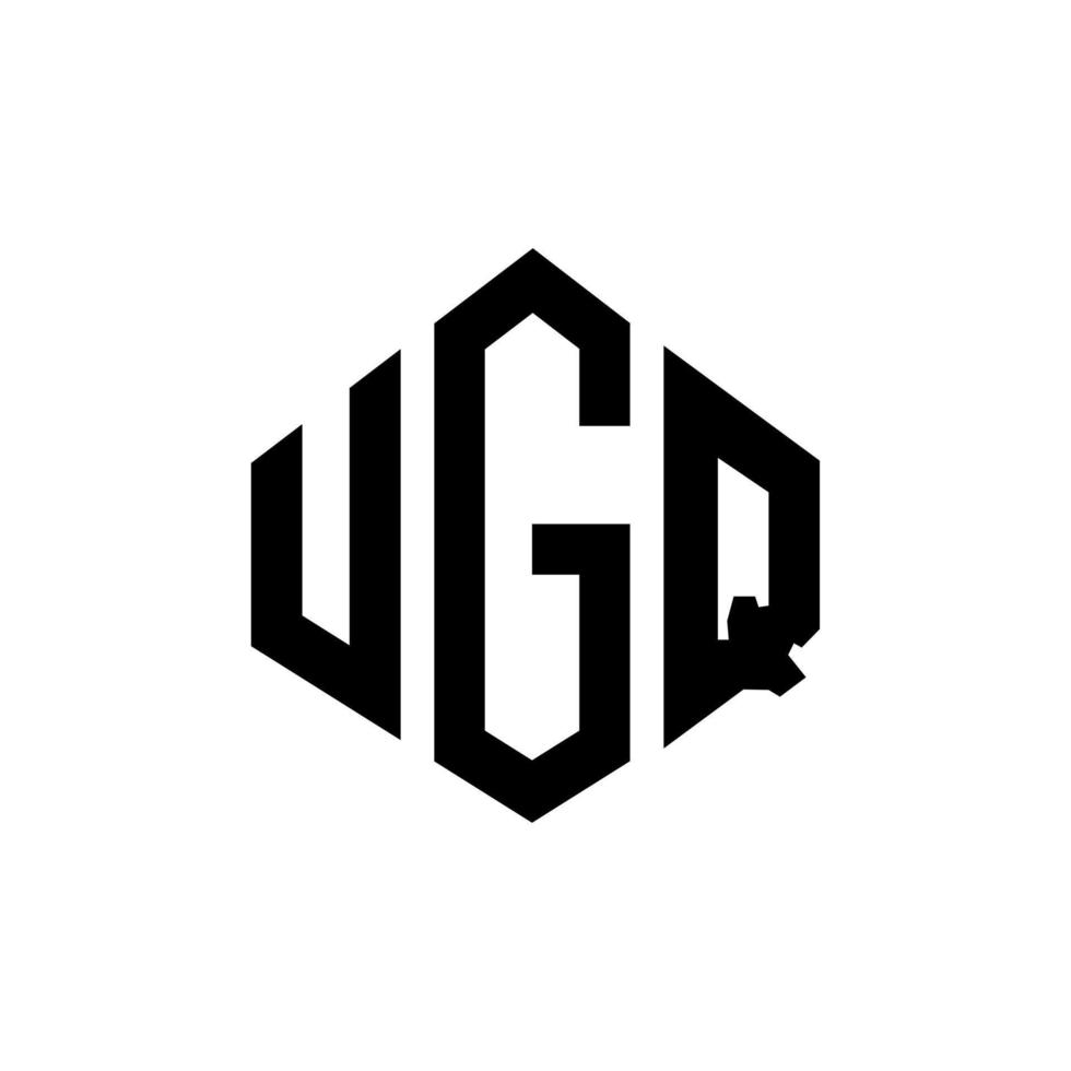 design de logotipo de letra ugq com forma de polígono. ugq polígono e design de logotipo em forma de cubo. ugq modelo de logotipo de vetor hexágono cores brancas e pretas. ugq monograma, logotipo de negócios e imóveis.