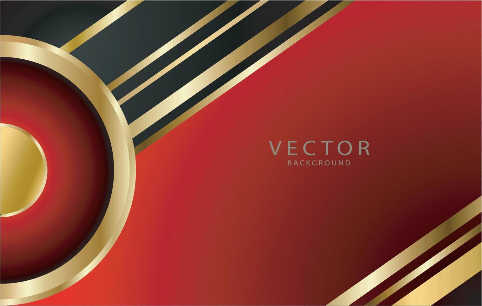 fundo elegante de luxo com círculo de ouro e vermelho vetor