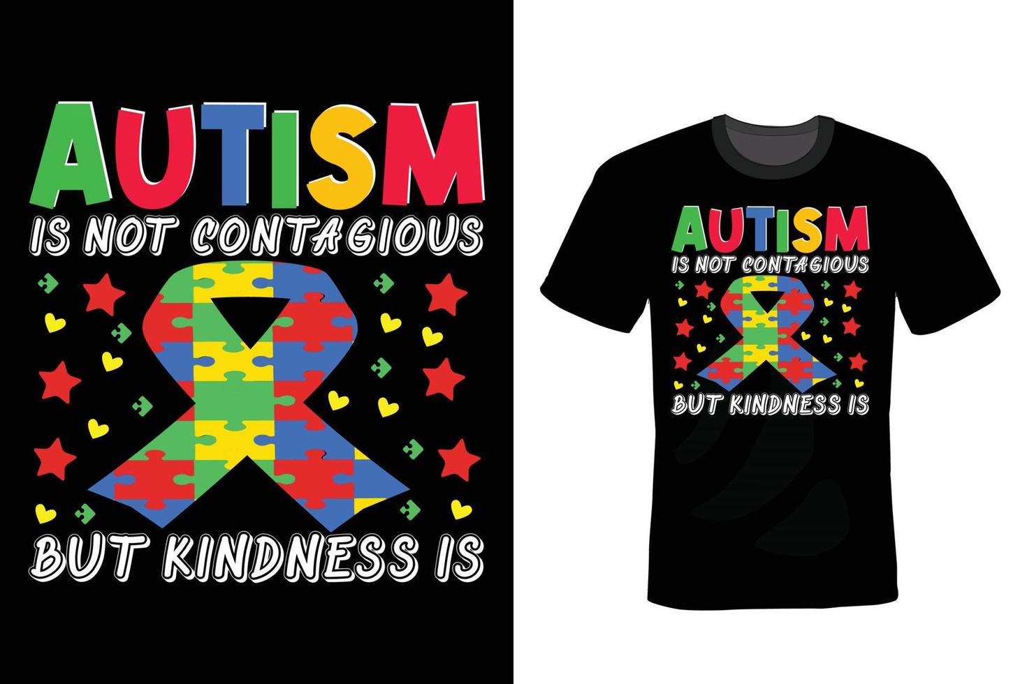 design de camiseta de autismo, vintage, tipografia vetor