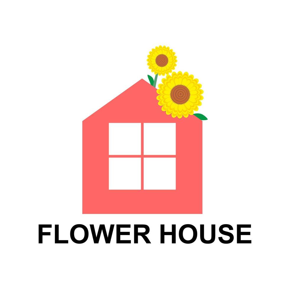 design de vetor de casa de flores exclusivo