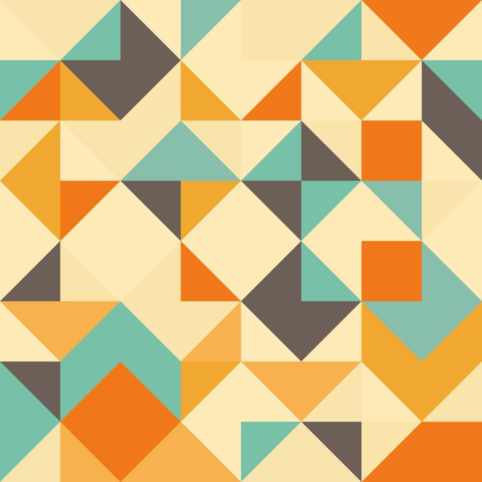 triângulos são um padrão de formas geométricas. fundo de mosaico colorido. fundo retrô geométrico. triângulos de fundo retrô. vetor