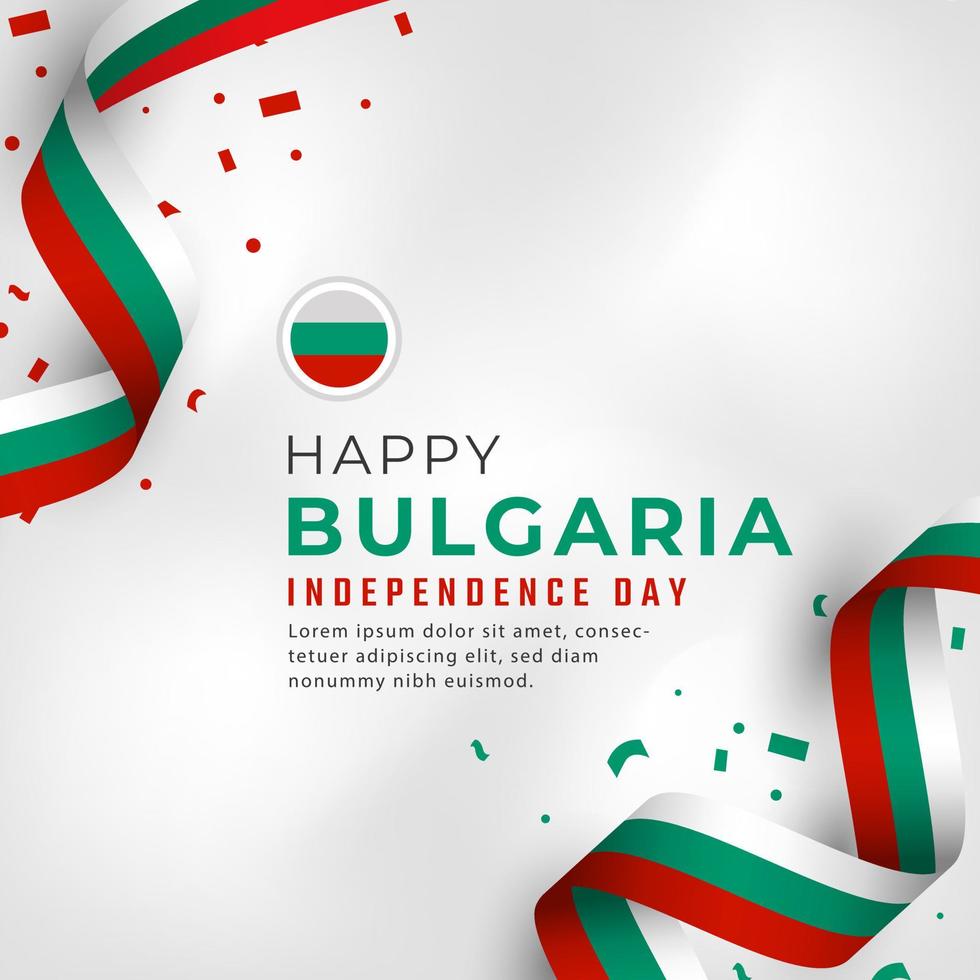 feliz dia da independência da bulgária 22 de setembro ilustração vetorial de celebração. modelo para cartaz, banner, publicidade, cartão de felicitações ou elemento de design de impressão vetor