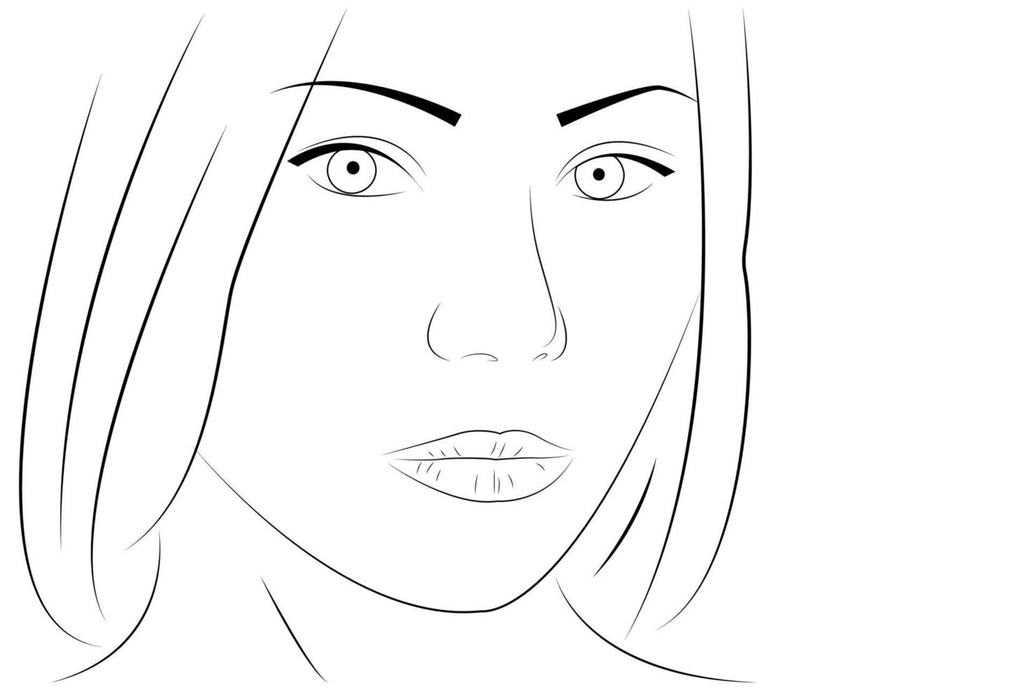 rosto de jovem desenhado à mão. estoque vector ilustração isolado. ilustração de beleza de moda glamour.