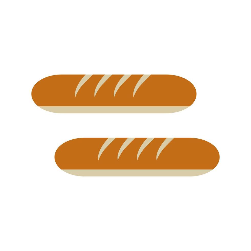 ícone multicolorido plano de pão francês vetor