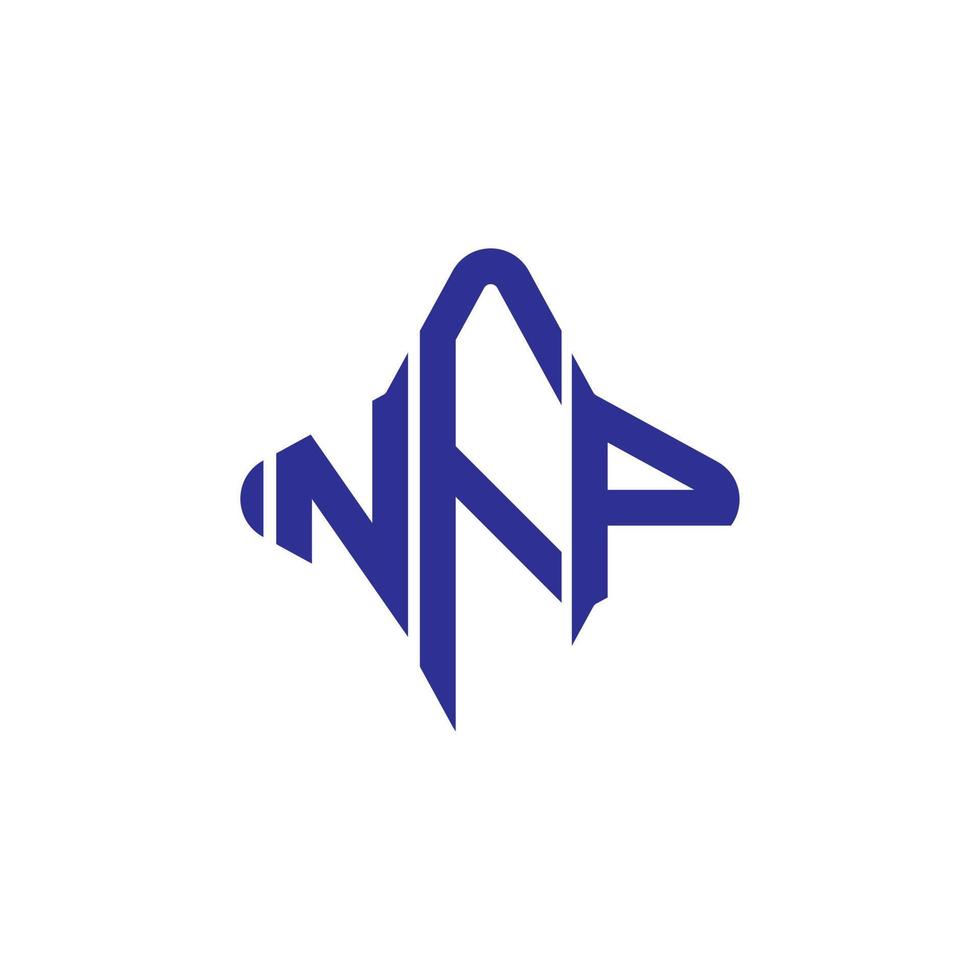 design criativo de logotipo de carta nfp com gráfico vetorial vetor