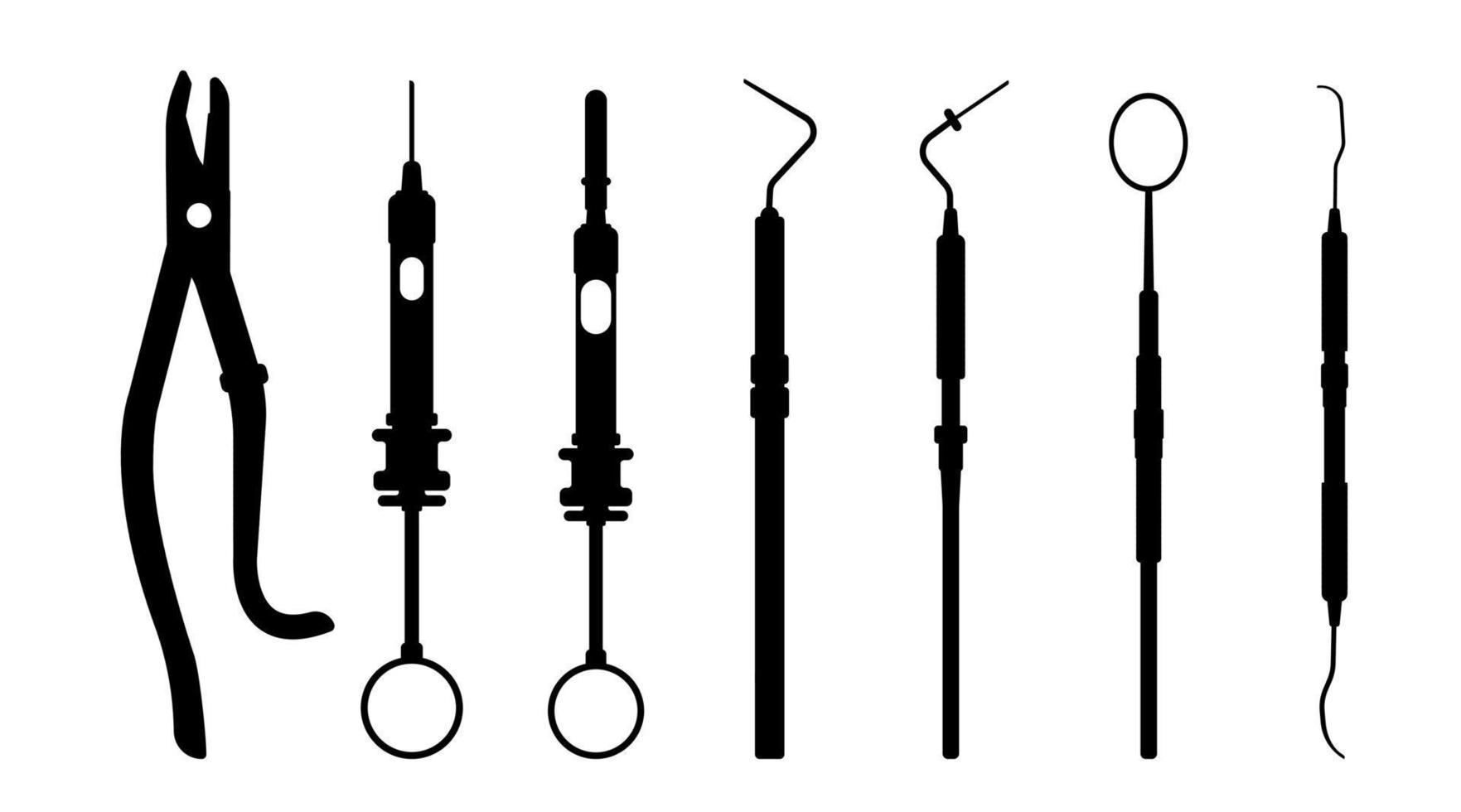 equipamento médico de silhueta, odontologia, odontologia, droga, medicina, ilustração vetorial de pílula vetor