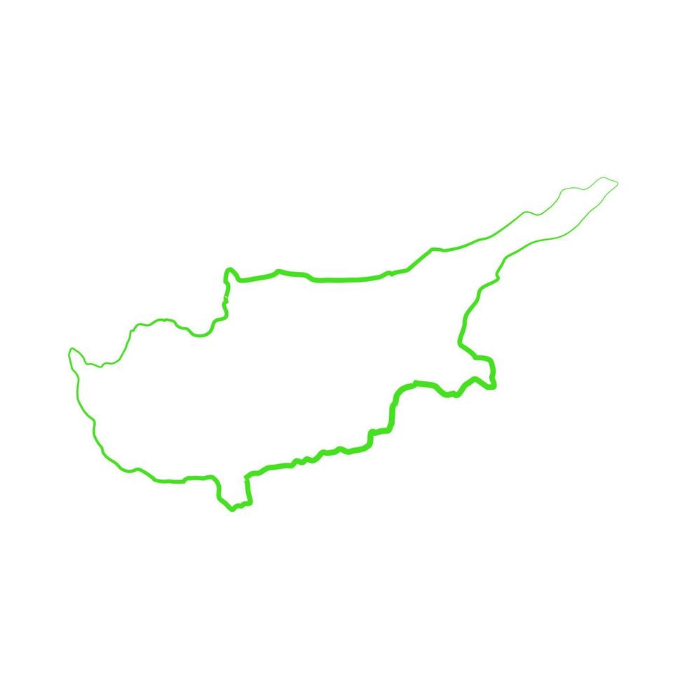 mapa de chipre ilustrado em um fundo branco vetor