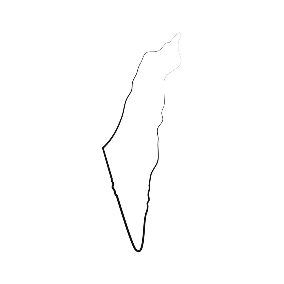 mapa de israel ilustrado em fundo branco vetor