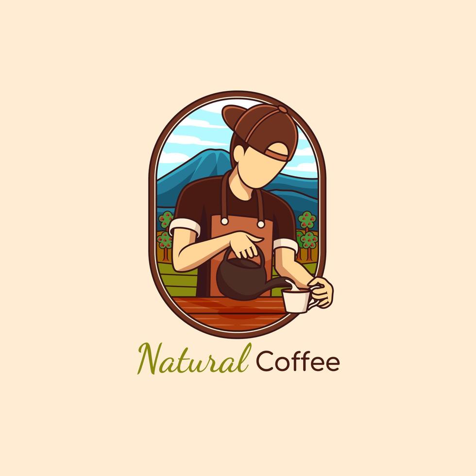 logotipo de café natural vetor