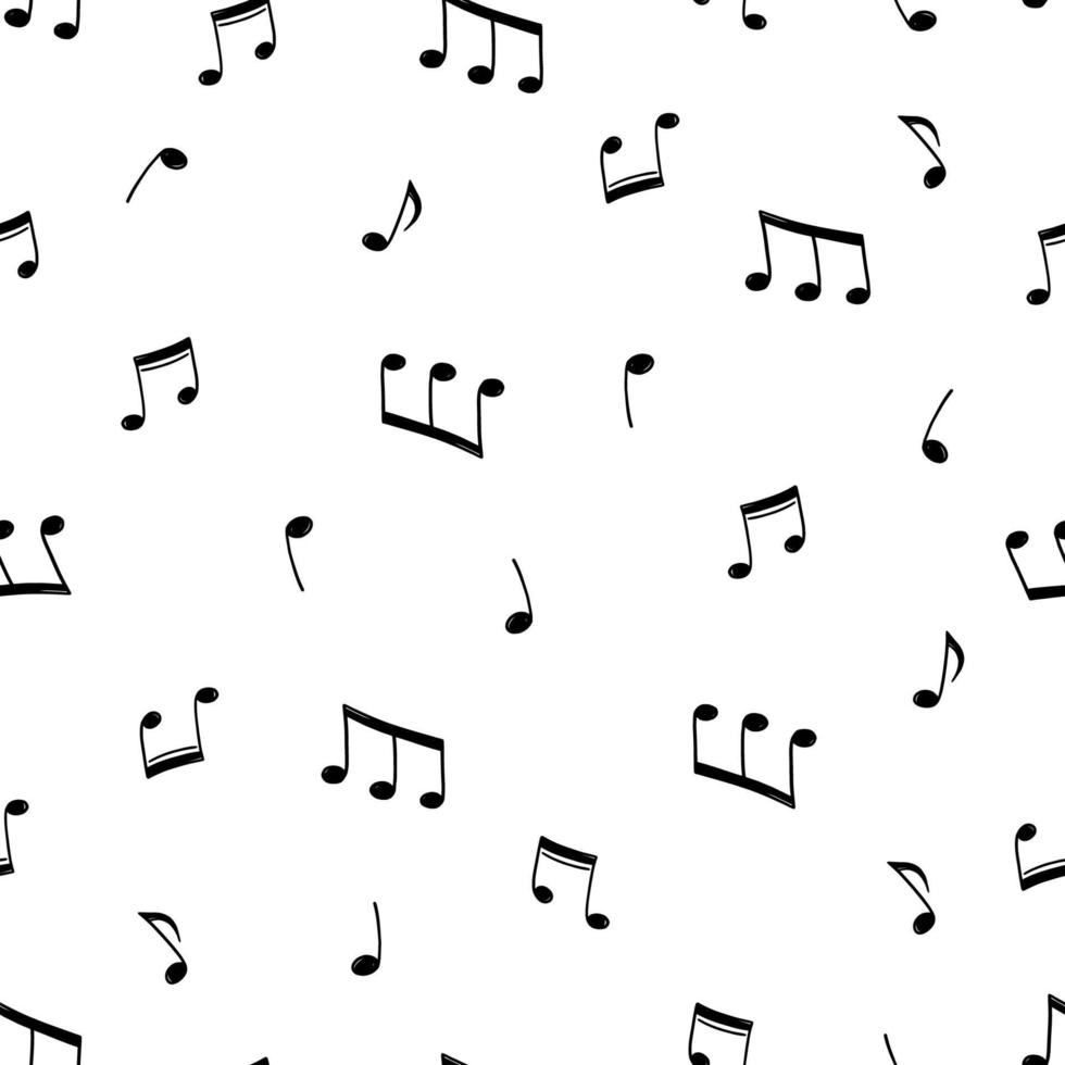 padrão desenhado de doodle de nota musical vetor