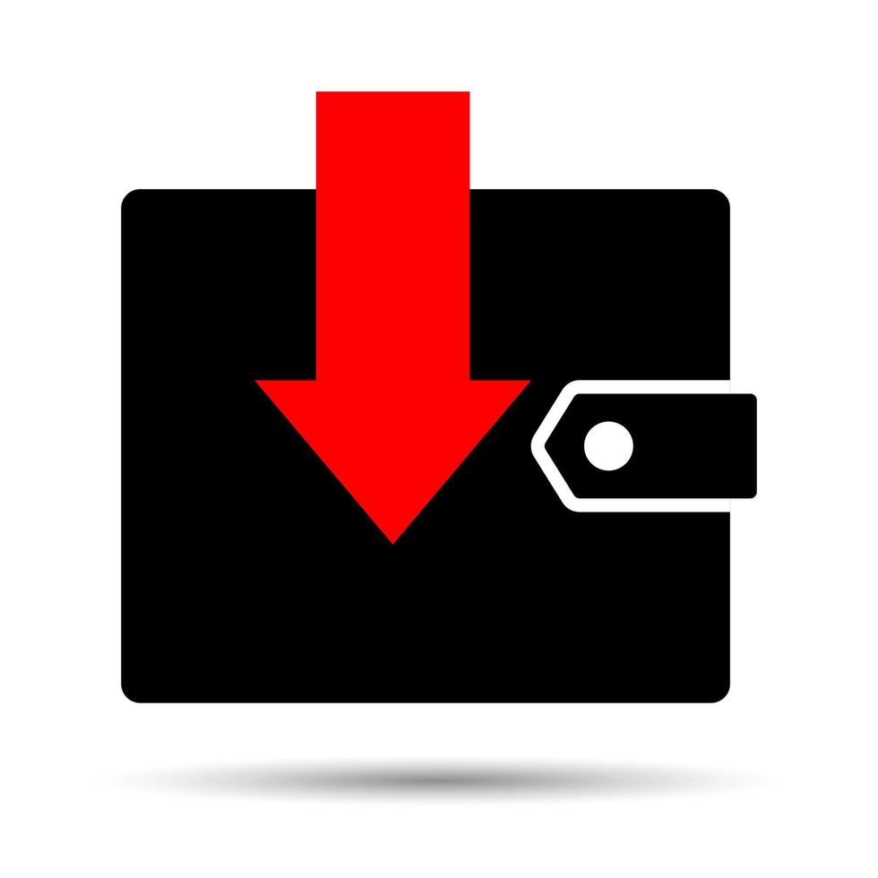 ícone de vetor de carteira isolado em um fundo branco.