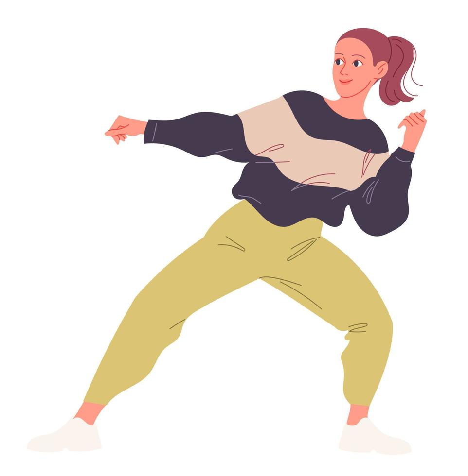 menina dançando apaixonadamente dança contemporânea. ilustração. vetor