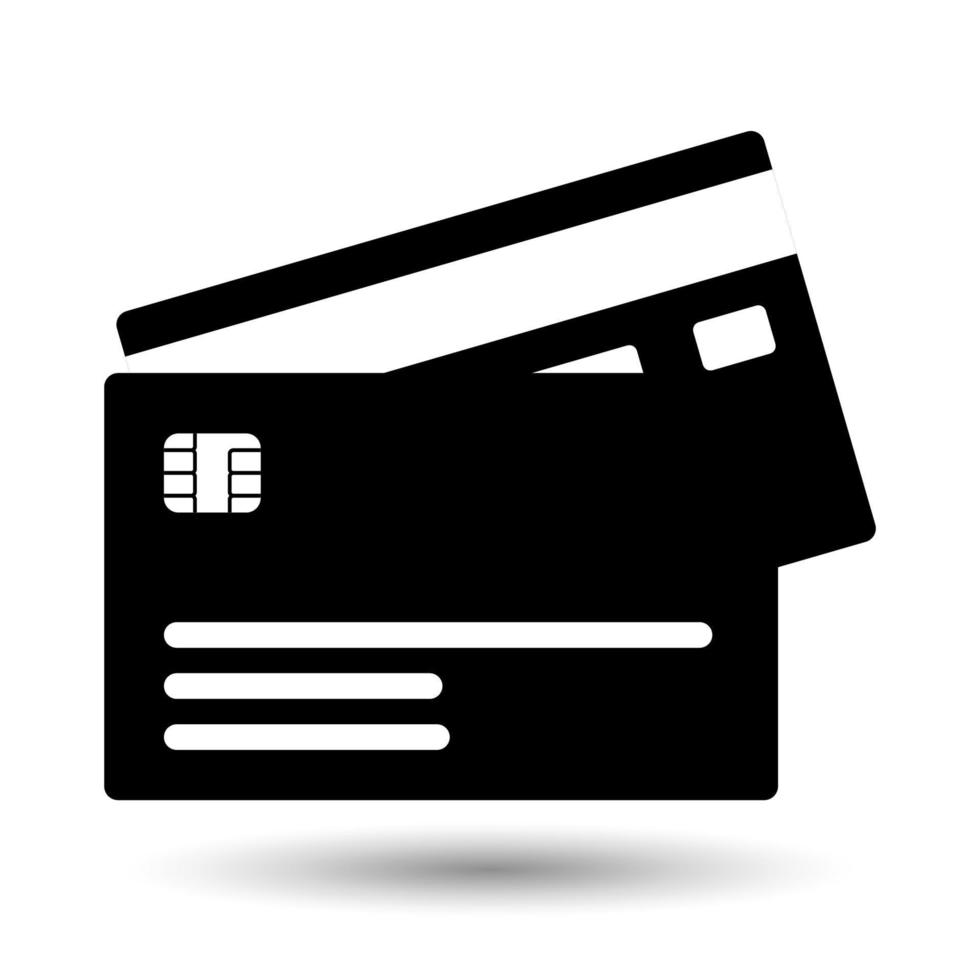 cartão de crédito isolado em um fundo branco, ícone do vetor. vetor
