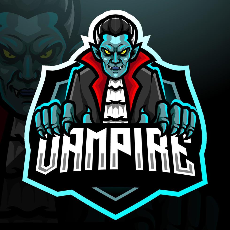 mascote Drácula. design de logotipo esportivo vetor