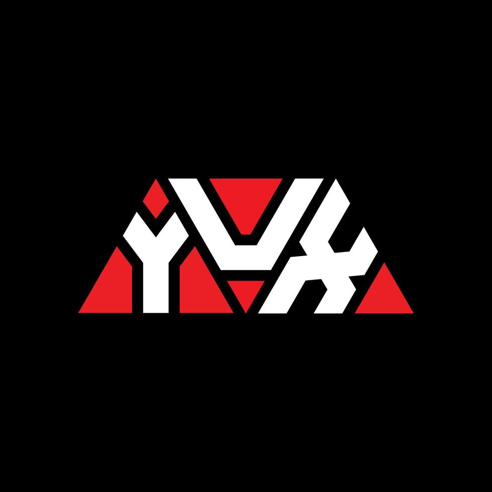 design de logotipo de letra de triângulo yux com forma de triângulo. monograma de design de logotipo de triângulo yux. modelo de logotipo de vetor de triângulo yux com cor vermelha. logotipo triangular yux logotipo simples, elegante e luxuoso. yux