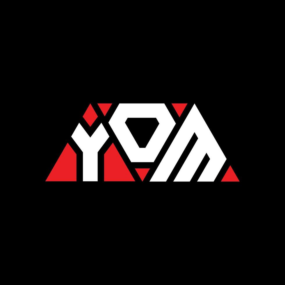 design de logotipo de letra triângulo yom com forma de triângulo. monograma de design de logotipo de triângulo yom. modelo de logotipo de vetor de triângulo yom com cor vermelha. yom logotipo triangular logotipo simples, elegante e luxuoso. yom