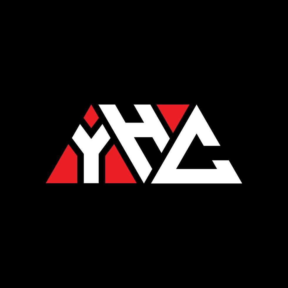 design de logotipo de letra triângulo yhc com forma de triângulo. monograma de design de logotipo de triângulo yhc. modelo de logotipo de vetor triângulo yhc com cor vermelha. logotipo triangular yhc logotipo simples, elegante e luxuoso. yhc