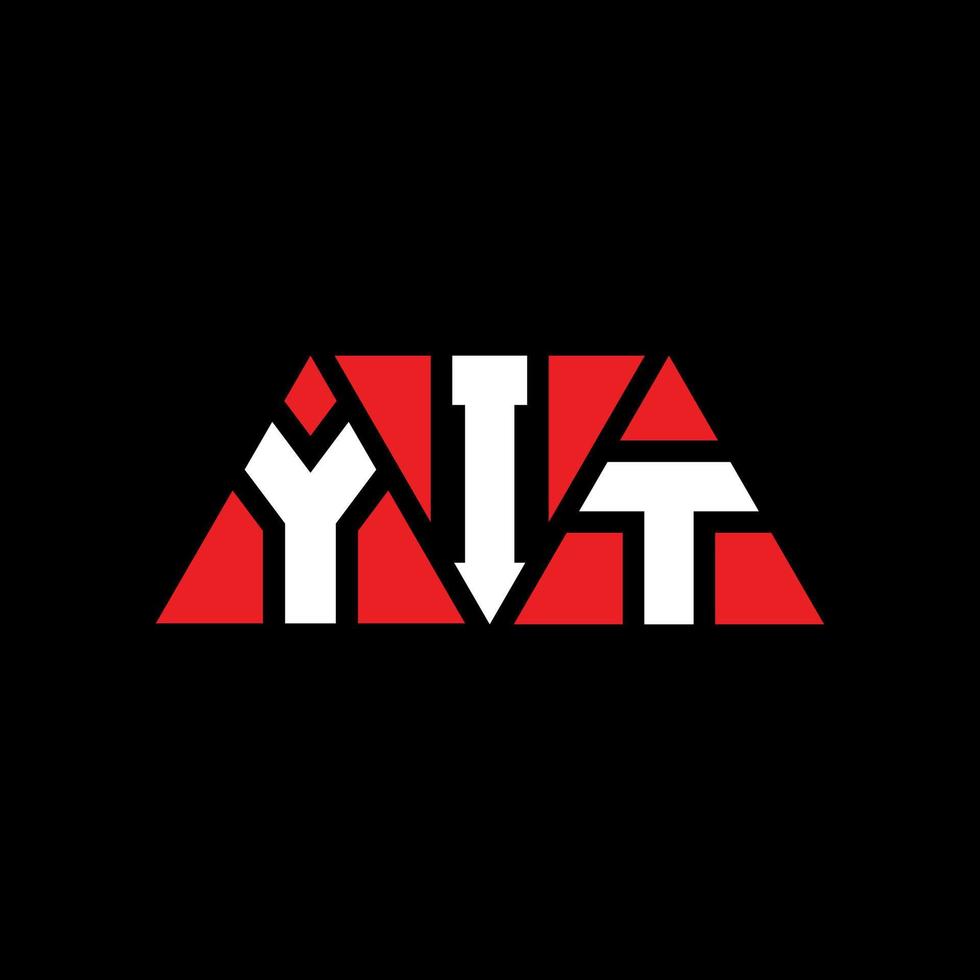 yit design de logotipo de letra de triângulo com forma de triângulo. yit monograma de design de logotipo de triângulo. modelo de logotipo de vetor de triângulo yit com cor vermelha. yit logotipo triangular logotipo simples, elegante e luxuoso. eita