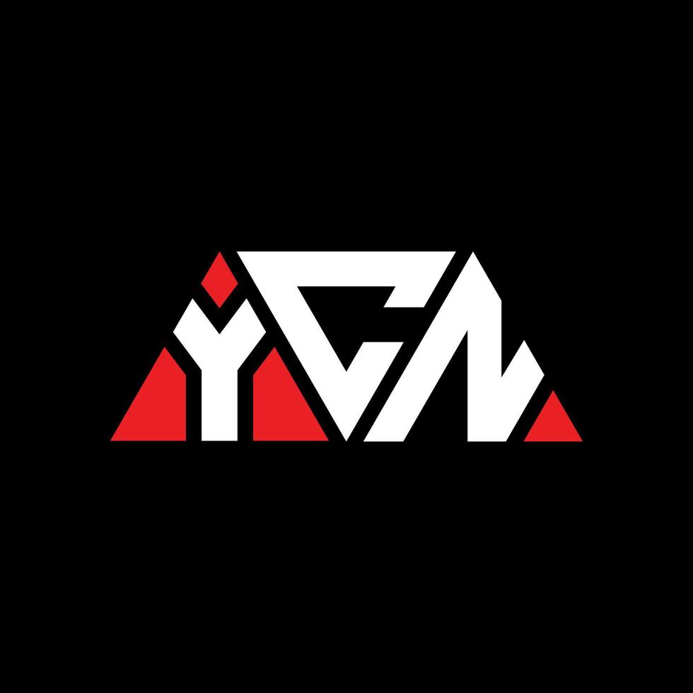 design de logotipo de letra de triângulo ycn com forma de triângulo. monograma de design de logotipo de triângulo ycn. modelo de logotipo de vetor de triângulo ycn com cor vermelha. ycn logotipo triangular logotipo simples, elegante e luxuoso. ycn