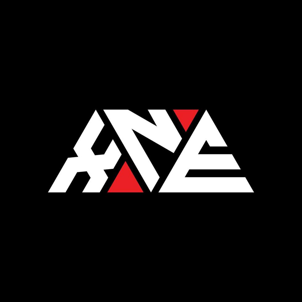 xne design de logotipo de letra de triângulo com forma de triângulo. monograma de design de logotipo de triângulo xne. xne modelo de logotipo de vetor triângulo com cor vermelha. xne logotipo triangular simples, elegante e luxuoso. xne
