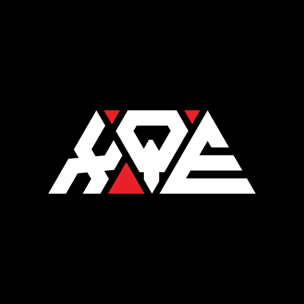 design de logotipo de letra de triângulo xqe com forma de triângulo. monograma de design de logotipo de triângulo xqe. modelo de logotipo de vetor de triângulo xqe com cor vermelha. logotipo triangular xqe logotipo simples, elegante e luxuoso. xqe
