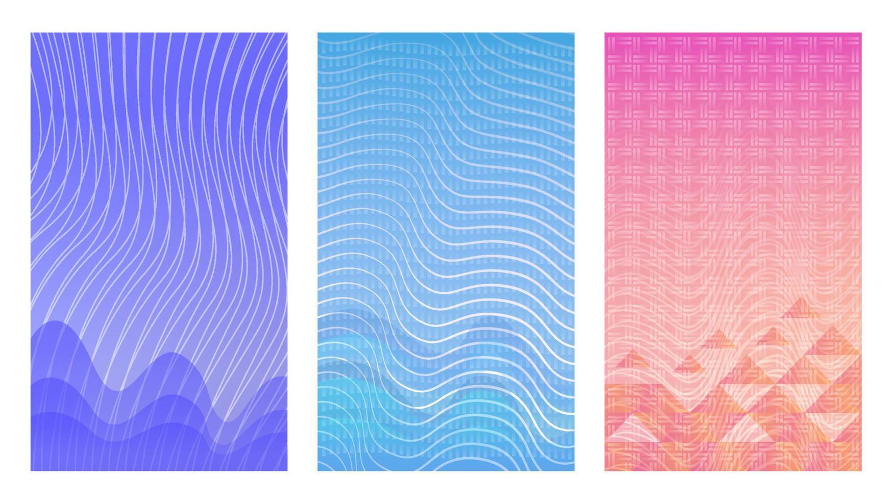 fundos de cartaz de onda abstrata. elementos de design de capa moderna com ondas e textura. vetor