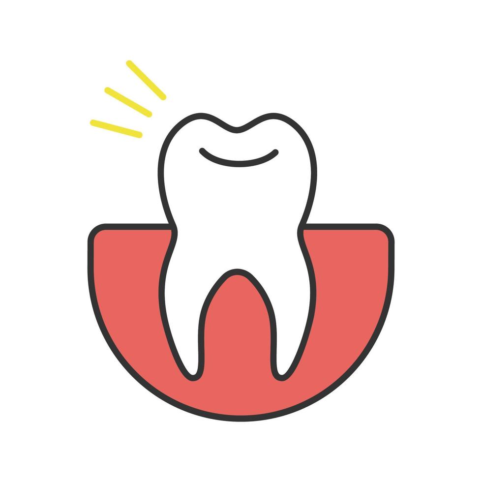 ícone de cor de dor de dente. ilustração vetorial isolada vetor