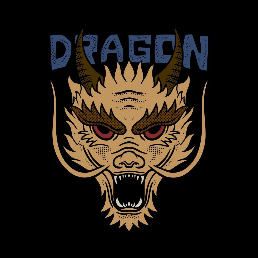 vetor de ilustração de dragão para moletom de jaqueta de camiseta pode ser usado para adesivos etc