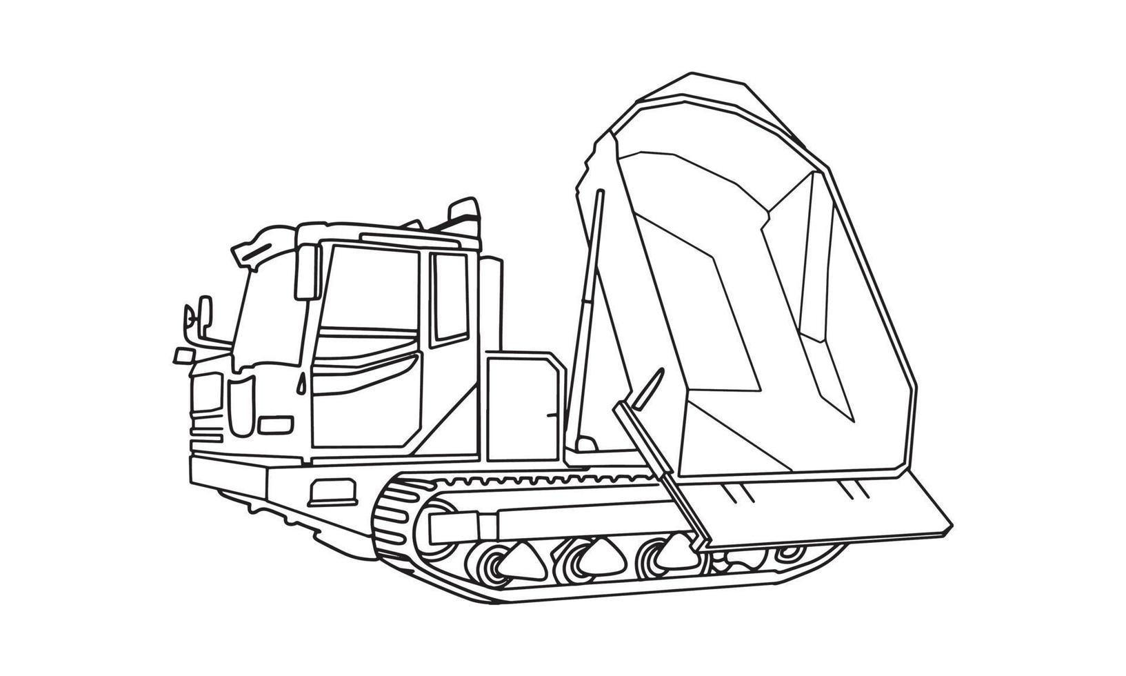 ilustração de arte de linha de esboço de veículo de construção vetor