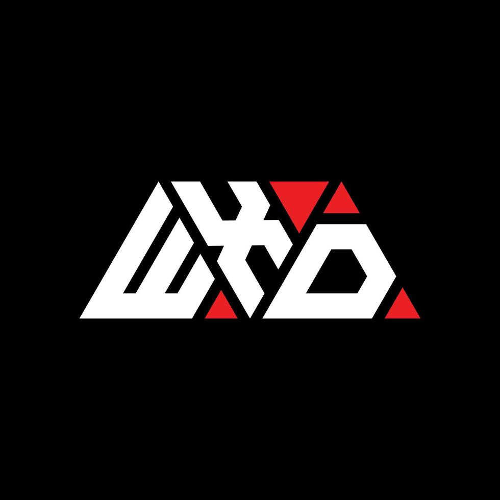 design de logotipo de letra triângulo wxd com forma de triângulo. monograma de design de logotipo de triângulo wxd. modelo de logotipo de vetor de triângulo wxd com cor vermelha. logotipo triangular wxd logotipo simples, elegante e luxuoso. wxd