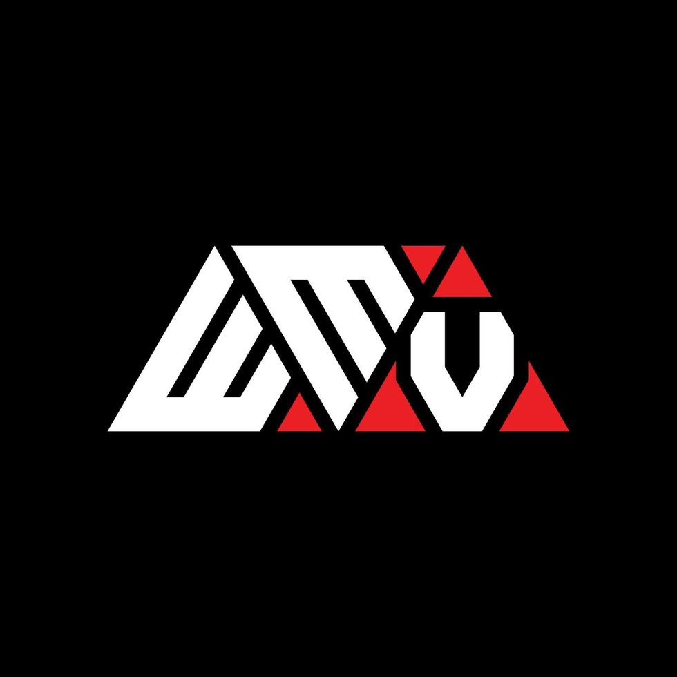 design de logotipo de letra triângulo wmv com forma de triângulo. monograma de design de logotipo de triângulo wmv. modelo de logotipo de vetor de triângulo wmv com cor vermelha. logotipo triangular wmv logotipo simples, elegante e luxuoso. wmv