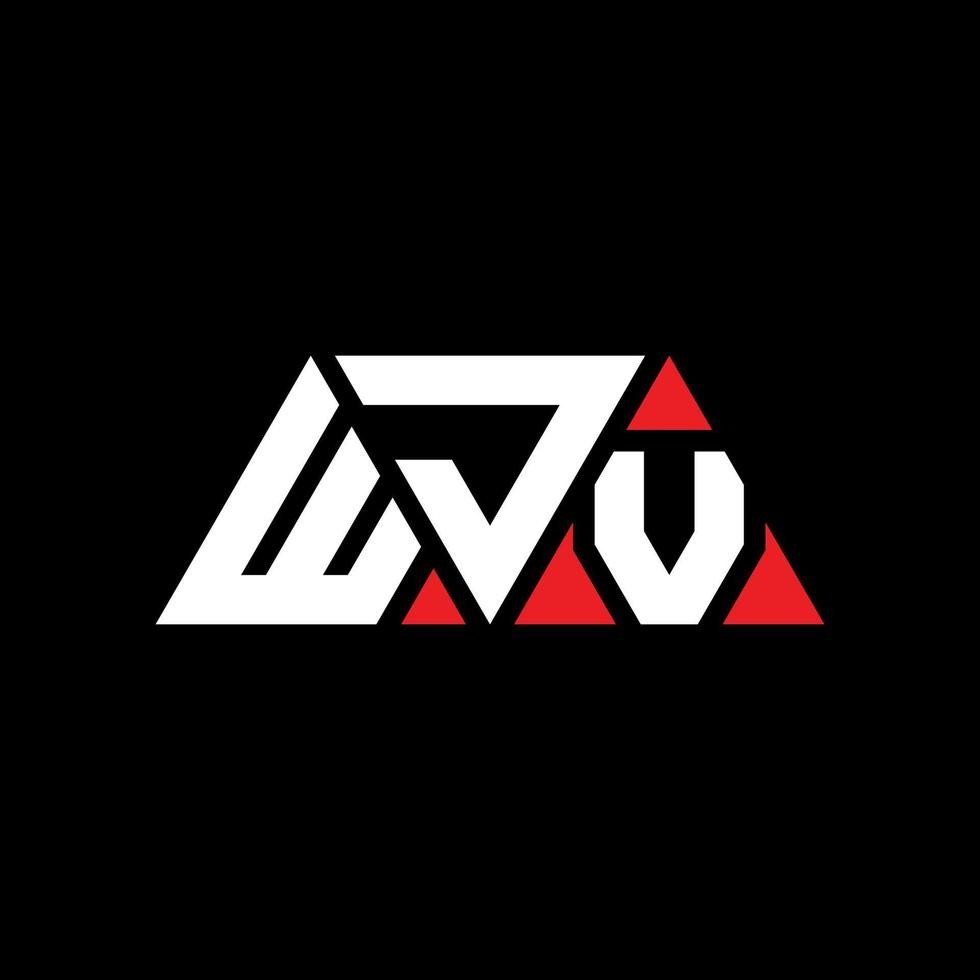 design de logotipo de letra triângulo wjv com forma de triângulo. monograma de design de logotipo de triângulo wjv. modelo de logotipo de vetor triângulo wjv com cor vermelha. logotipo triangular wjv logotipo simples, elegante e luxuoso. wjv