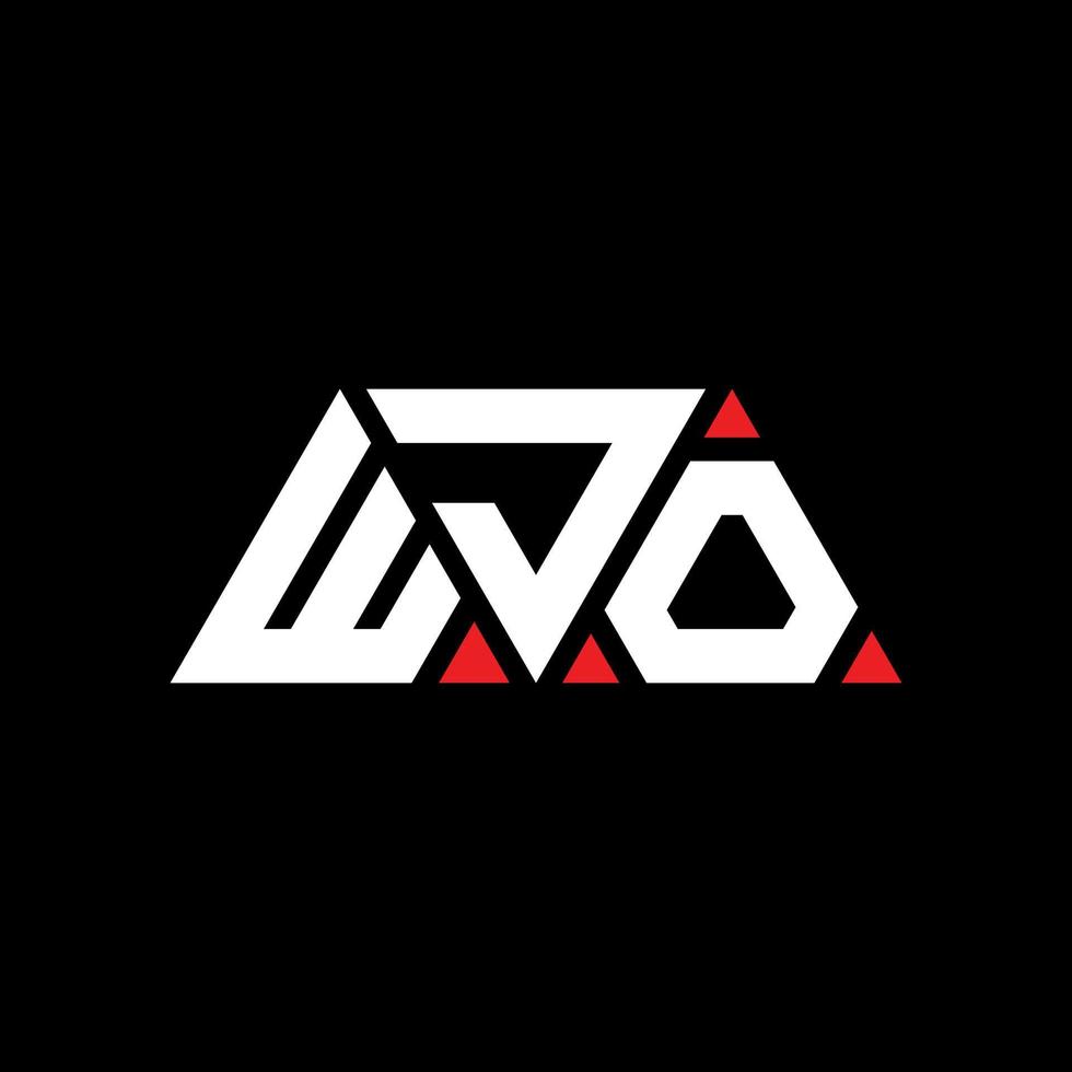 design de logotipo de letra triângulo wjo com forma de triângulo. monograma de design de logotipo de triângulo wjo. modelo de logotipo de vetor de triângulo wjo com cor vermelha. logotipo triangular wjo logotipo simples, elegante e luxuoso. wjo