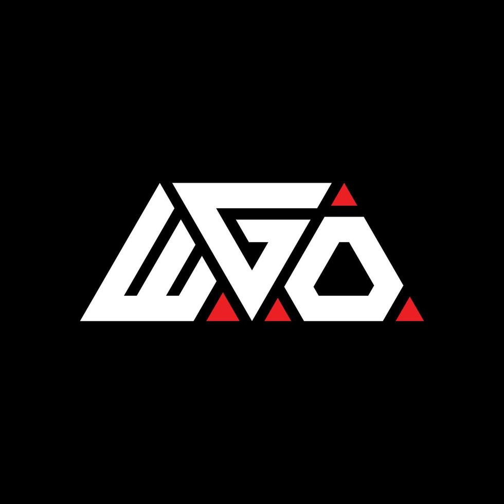 design de logotipo de letra triangular wgo com forma de triângulo. monograma de design de logotipo de triângulo wgo. modelo de logotipo de vetor wgo triângulo com cor vermelha. logotipo triangular wgo logotipo simples, elegante e luxuoso. wgo