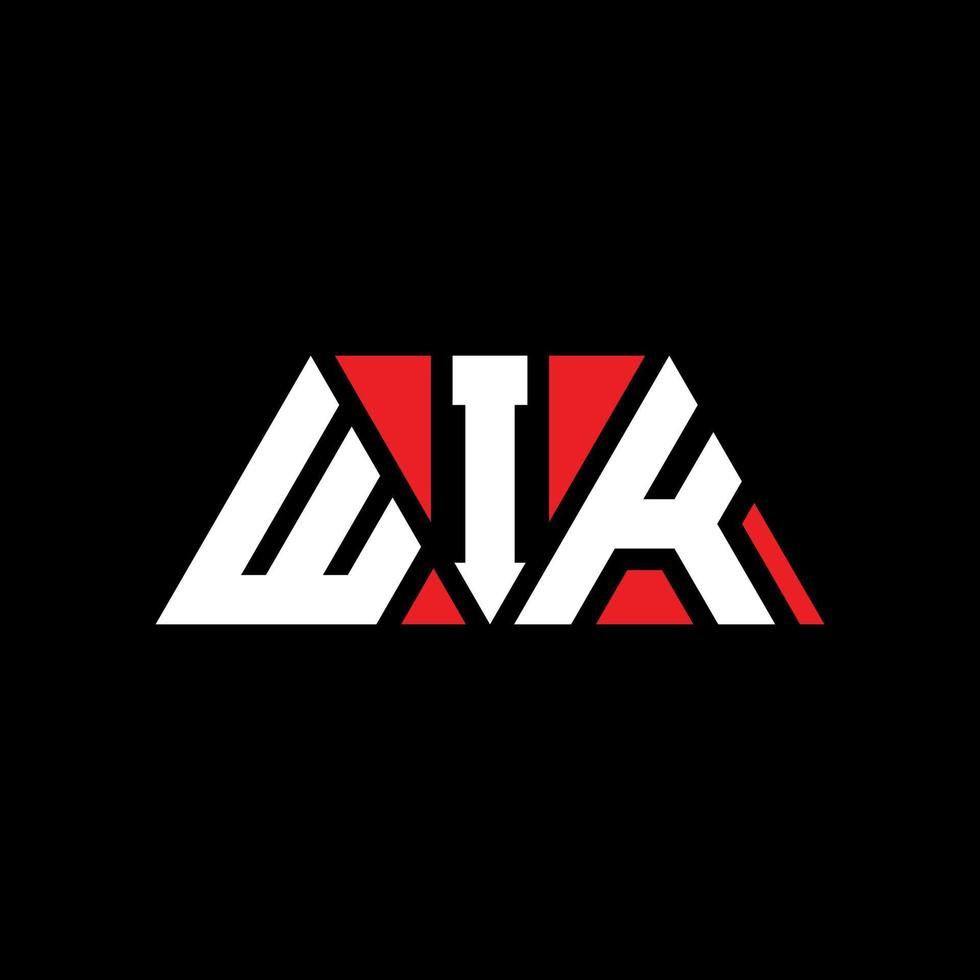 design de logotipo de letra de triângulo wik com forma de triângulo. monograma de design de logotipo de triângulo wik. modelo de logotipo de vetor wik triângulo com cor vermelha. wik logotipo triangular logotipo simples, elegante e luxuoso. wiki