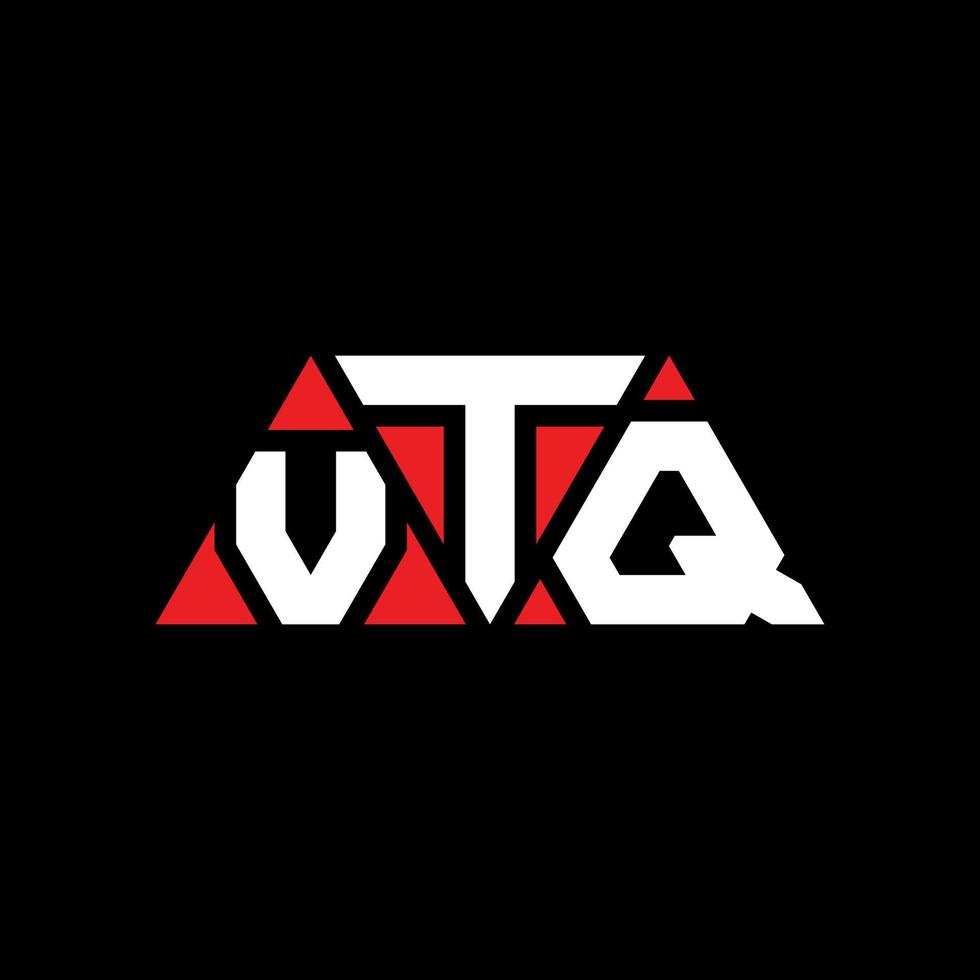 design de logotipo de letra de triângulo vtq com forma de triângulo. monograma de design de logotipo de triângulo vtq. modelo de logotipo de vetor de triângulo vtq com cor vermelha. logotipo triangular vtq logotipo simples, elegante e luxuoso. vtq