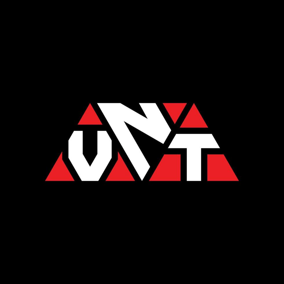 design de logotipo de letra de triângulo vnt com forma de triângulo. monograma de design de logotipo de triângulo vnt. modelo de logotipo de vetor de triângulo vnt com cor vermelha. logotipo triangular vnt logotipo simples, elegante e luxuoso. vnt