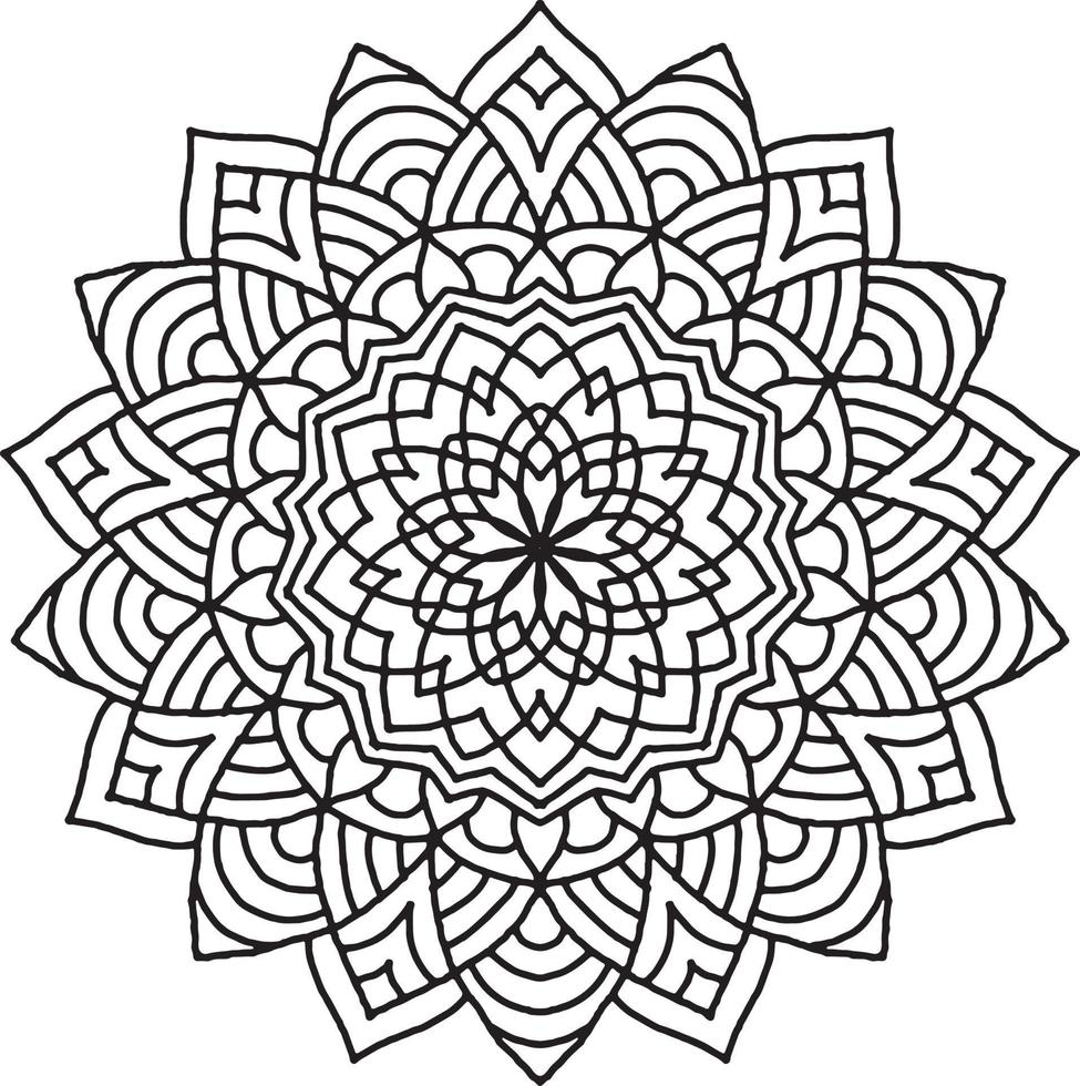 padrão de mandala de flores. ornamento de círculo decorativo em estilo étnico oriental. vetor