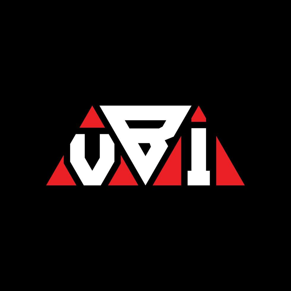 design de logotipo de letra de triângulo vbi com forma de triângulo. monograma de design de logotipo de triângulo vbi. modelo de logotipo de vetor de triângulo vbi com cor vermelha. logotipo triangular vbi logotipo simples, elegante e luxuoso. vbi