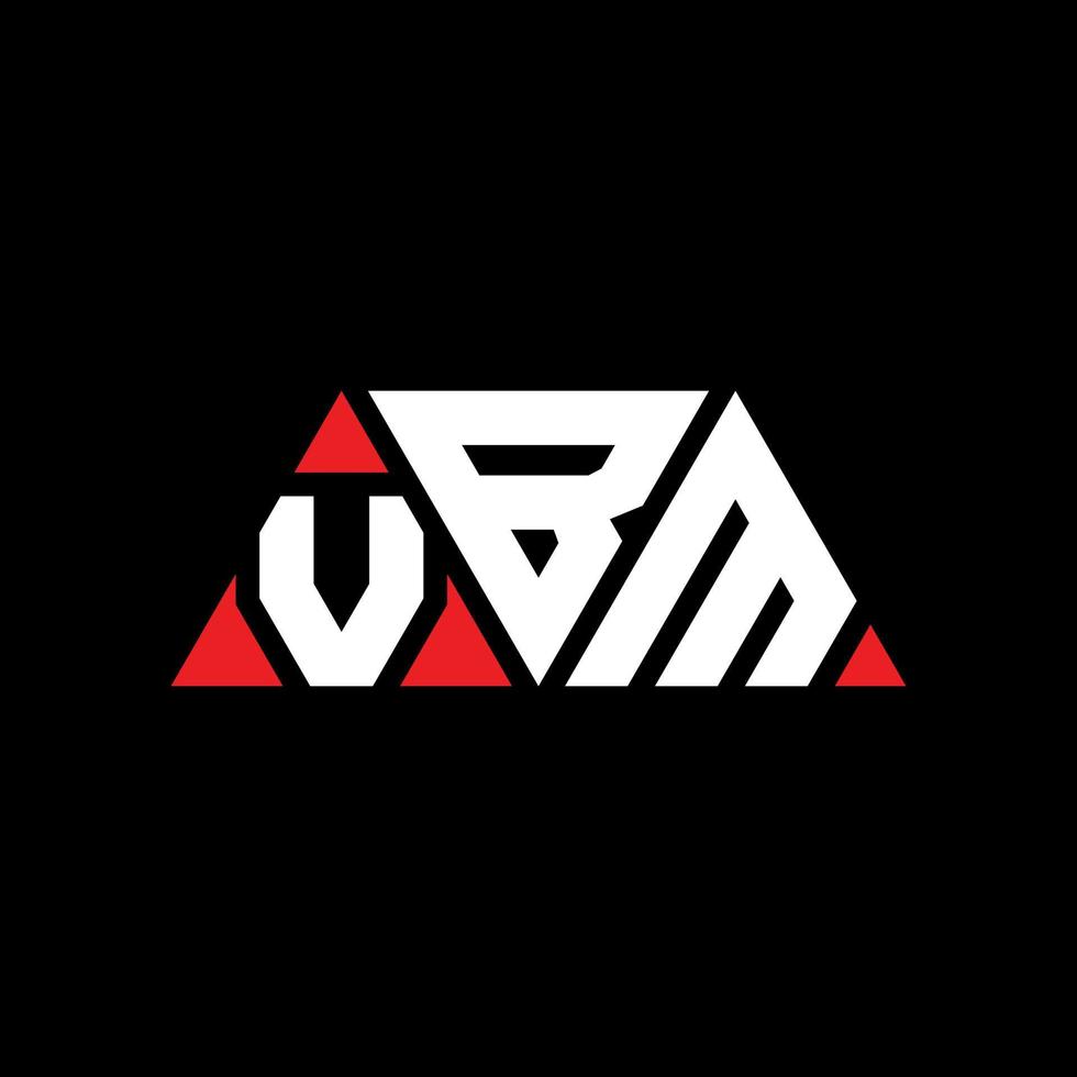 design de logotipo de letra de triângulo vbm com forma de triângulo. monograma de design de logotipo de triângulo vbm. modelo de logotipo de vetor de triângulo vbm com cor vermelha. logotipo triangular vbm logotipo simples, elegante e luxuoso. vbm