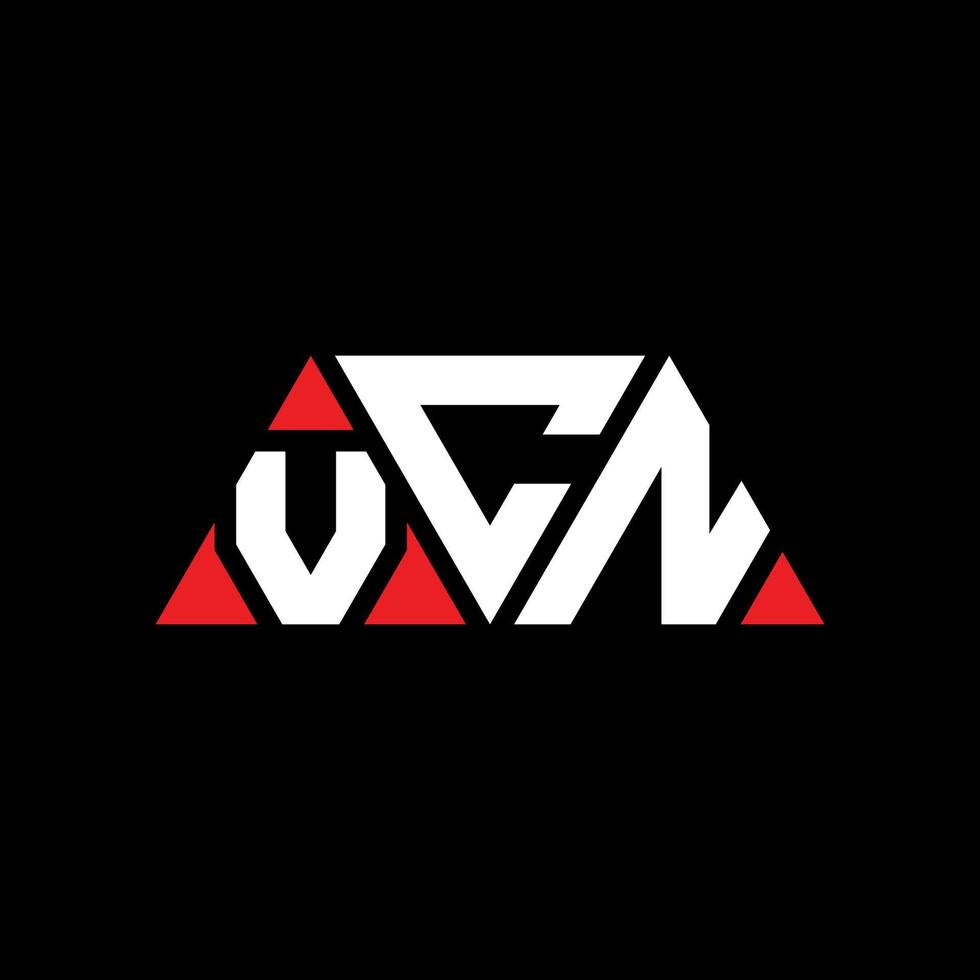 design de logotipo de letra de triângulo vcn com forma de triângulo. monograma de design de logotipo de triângulo vcn. modelo de logotipo de vetor de triângulo vcn com cor vermelha. logotipo triangular vcn logotipo simples, elegante e luxuoso. vcn