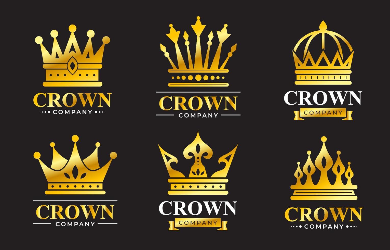 coleção de logotipo da coroa vetor