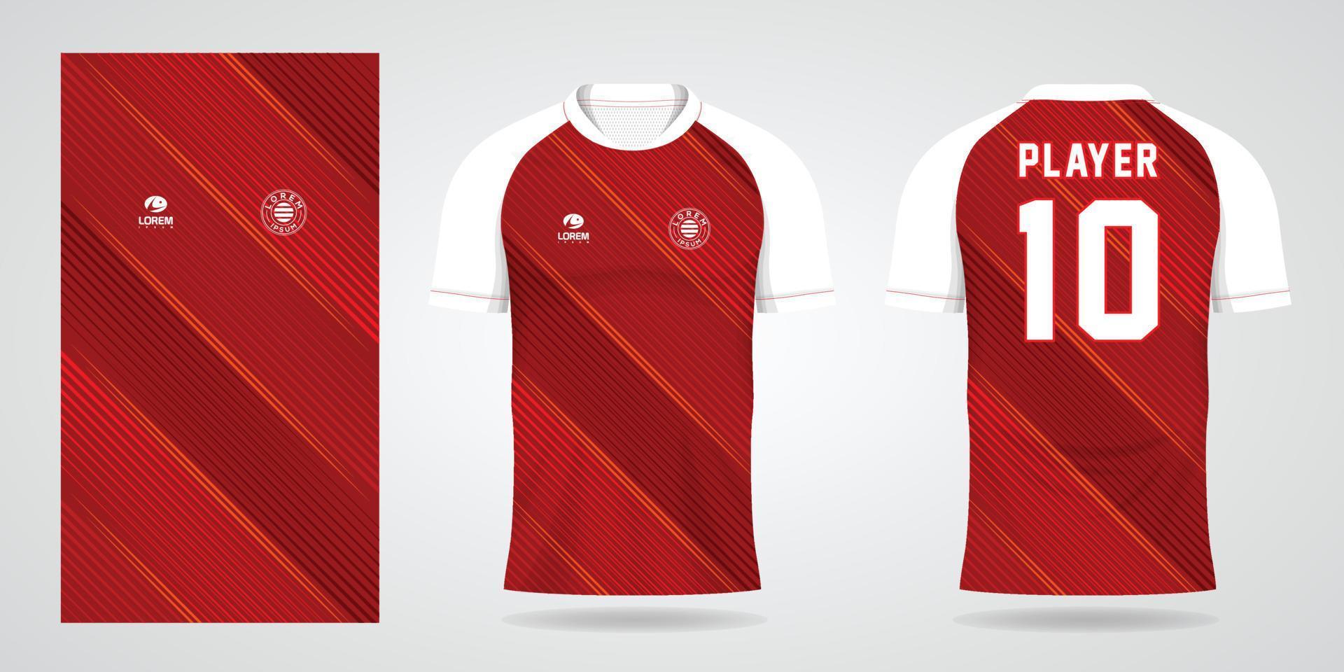 modelo de design de esporte de camisa de futebol vermelho vetor