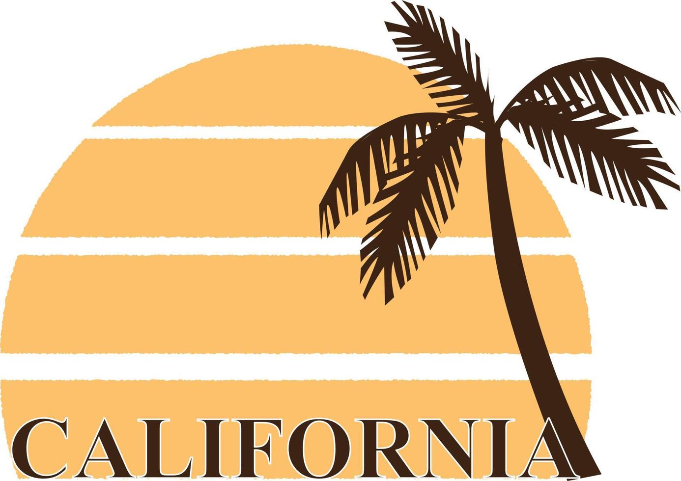 moletom com capuz com praia da califórnia, ilustração colorida vintage vetor
