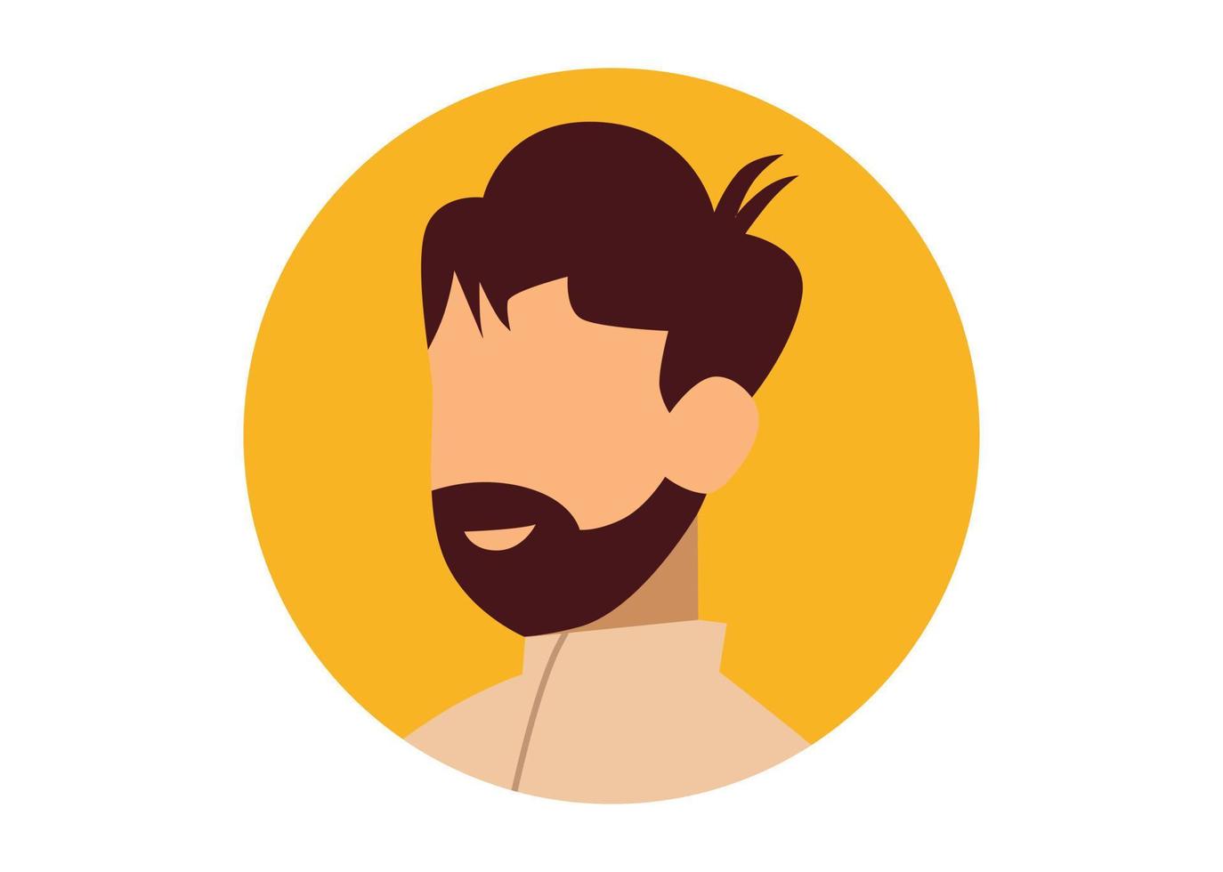 design de ilustração de rosto masculino com bigode vetor